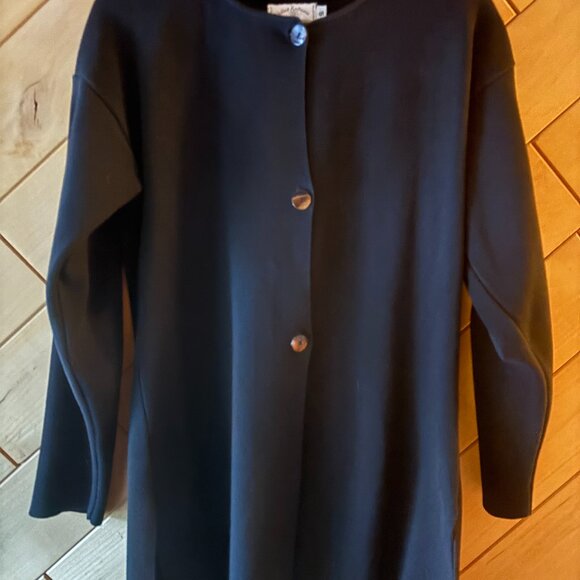 Long Black United Knitwear Cardigan Sweater size Small - Picture 1 of 7